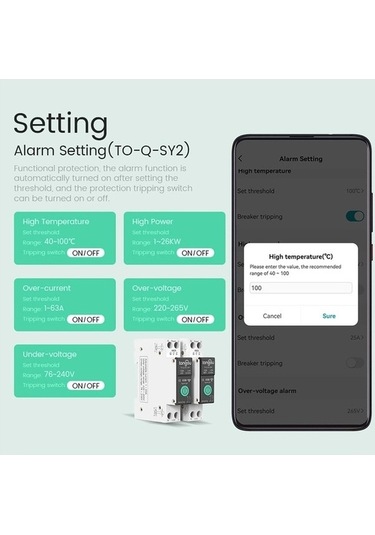 Trendooze Tuya Wifi Akıllı Şalter 1p 63a - 3 Zamanlama, Alexa Entegre, Güvenli Montaj