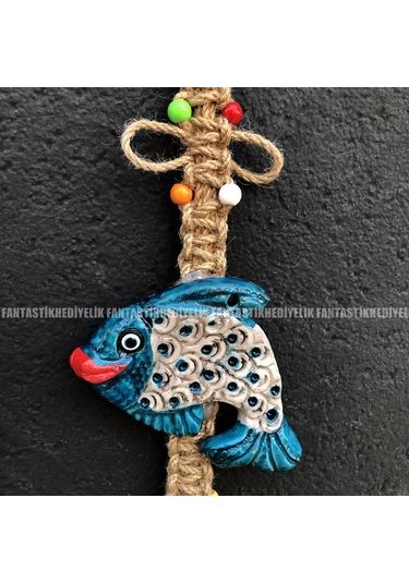 Balık Nazar Boncuk Seramik Bahçe Balkon Kapı Duvar Süs Sarkaç (387071413)