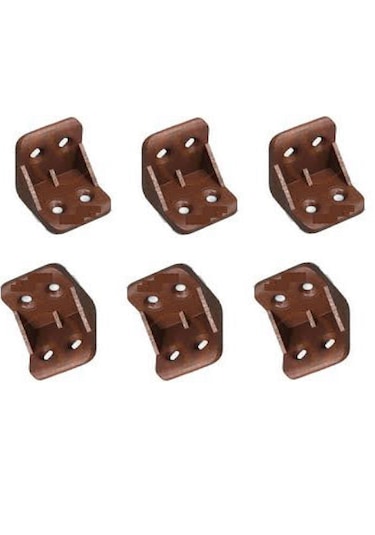 Mobilya Rafı Plastik L Köşe Bağlantı Kahverengi 100 Adet