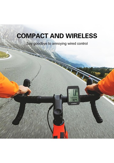 Lixada Kablosuz Bisiklet Bisiklet Bilgisayarı Su Geçirmez Bisiklet Kilometre Sayacı 6 Dil Led İle Siyah