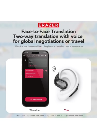 Lemestar Xt66pro Açık Kulaklı Bluetooth Kulaklık: Aı Gerçek Zamanlı 135 Dil Çevirisi, Uzun Pil Ömrü, İş Ve Seyahat İçin - Demir Gri