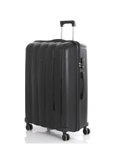Mçs Bavul Orta Ve Kabin 2li Set Kırılmaz Silikon Valiz V305 Siyah