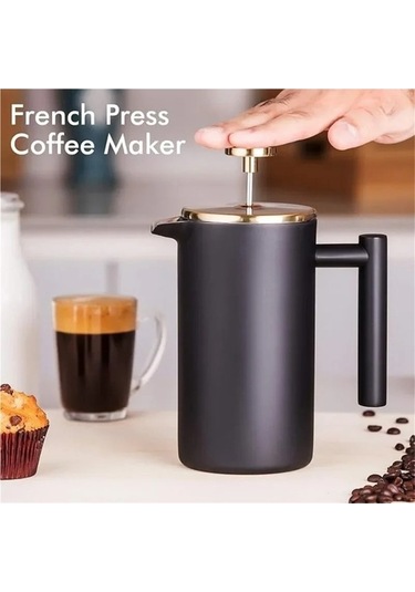 Wondernest Yalıtımlı Siyah Pres Makinesi Kahve Jialan Fransız Duvar Çift Hi Siyah