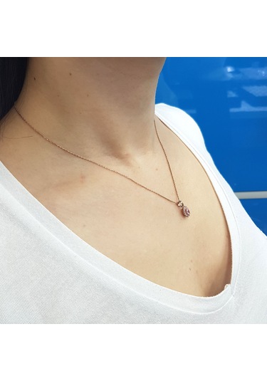 Lova Pırlantalı Oval Morganit Anturaj Kolye - 2070020