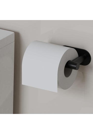 Ulzyvf Yapışkan Tuvalet Tutucu, Modern Siyah Kendi Kağıdı, Pratik Banyo Aksesuarı, Kolay Kurulum Siyah