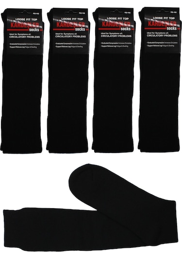 Erkek Pamuklu Diz Altı Termal Kışlık Havlu Kalın Siyah Renk Çorap 4'lü Paket Siyah