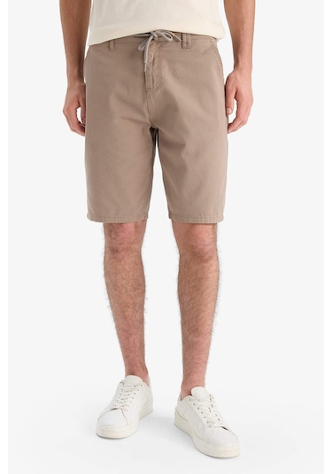 DeFacto Regular Fit Düz Paça Gabardin Bermuda Şort C5397AX25SMBG73