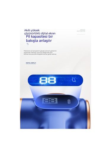 Mini Akülü Elektrikli Süpürge Dijital Ekran Tek Çekirdekli Mavi 0