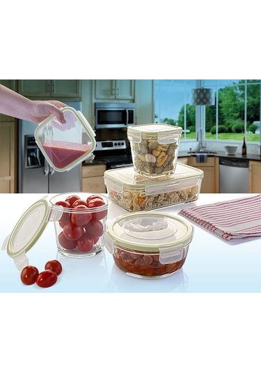 Glassco Lock 670 CC Temperli Kilitli Yuvarlak Cam Saklama Kabı