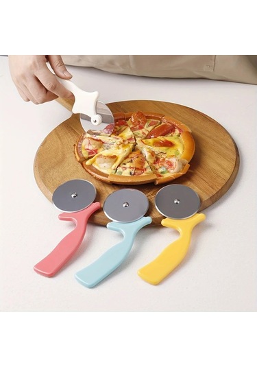 Honeybeeshop Turuncu Pp Saplı Paslanmaz Çelik Pizza Kesici Mutfakta Pizza Pankek Turta İçin Pratik Alet Turuncu