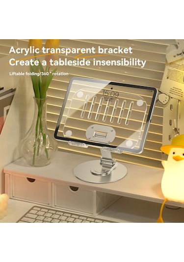 H14 Akrilik + Alüminyum Alaşımlı Dizüstü Bilgisayar Standı Tutucu Dizüstü Bilgisayar Yükseltici, Döndürme Tasarımlı
