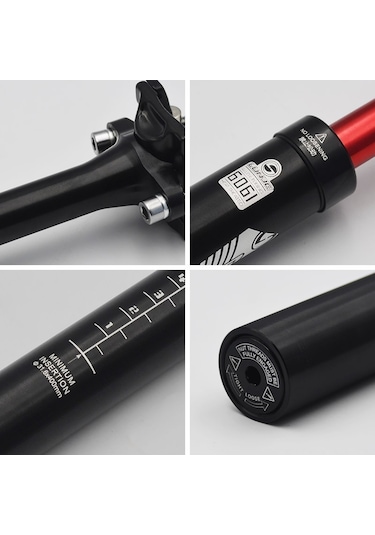 Lunje Xt-p003 Bisiklet Süspansiyon Sele Direği Amortisör Sönümleme Alüminyum Alaşımlı Mtb Yol Bisiklet Selesi Direği - Siyah/27.2 400mm