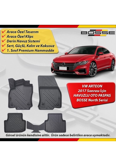 Vw Arteon Paspas Araca Özel 2017 Ve Sonrası Derin Havuzlu Paspas Bosse North Serisi