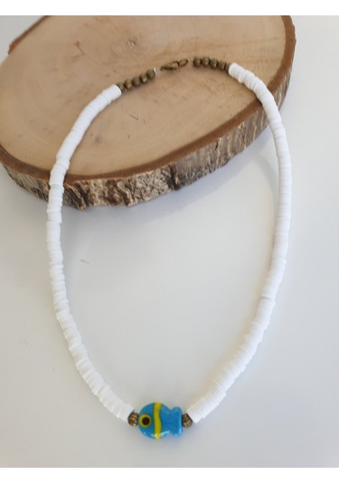 Pinkimaj Fimo Kolye Murano El Yapımı Cam Balık Figürlü