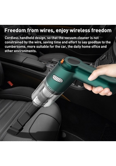 Sones Kbn-010 10000 Pa Deluxe Versiyon Güçlü Araç Akülü El Temizleme Elektrikli Süpürge Koyu Yeşil