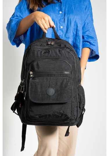 Ultra Hafif Çok Cepli Su Geçirmez Okul Çantası Laptop, Notebook, Okul, Spor, Seyahat Siyah Tyc2a700f3b9270606-4 Siyah