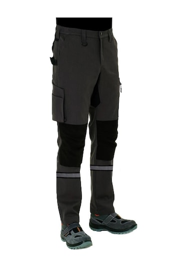 Şensel, Reflektörlü İş Pantolonu, Gri-Siyah -54E6282-İş Elbisesi Gri