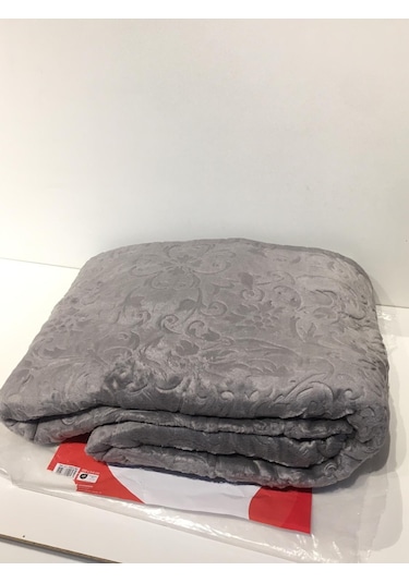 Padişah Desenli Gri Çift Kişilik Battaniye Gri
