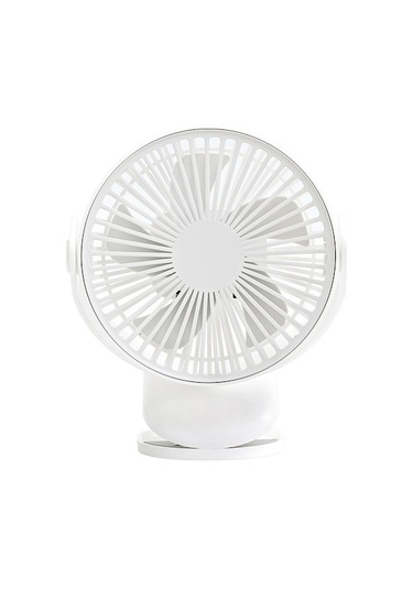 720 Dönebilir Şarj Edilebilir Mini Masa Üstü Fanı - 4 Hız Ayarlı, 4000mah Pil, Sessiz, Taşınabilir, Beyaz
