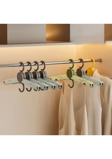 Xiaaokeji Klipsli Katlanır Elbise Askısı, Çok Fonksiyonlu Kurutma Rafı C Sarı