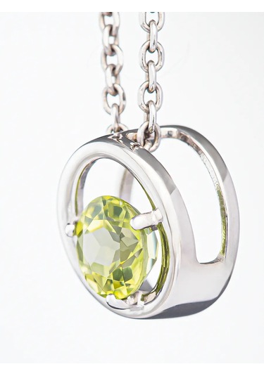 Uvelirnye Tradicii Doğal Krizolitli 925 Ayar Gümüş Kolye 219801152