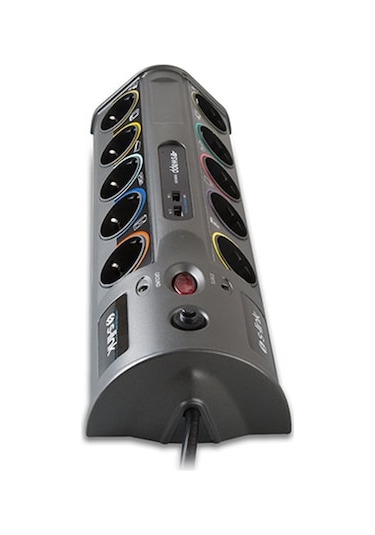 S-Link Swapp SP10AF_USB 3.1A 1.5MM2 Akım Korumalı Priz 10'lu 1.8 M Gri