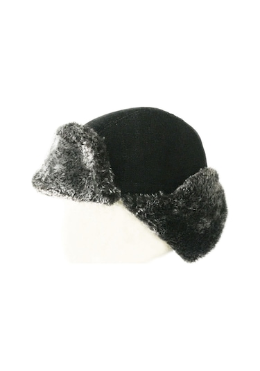 Shark Anatolia Çıkarılabilir Maskeli Pilot Kürklü Şapka Siyah