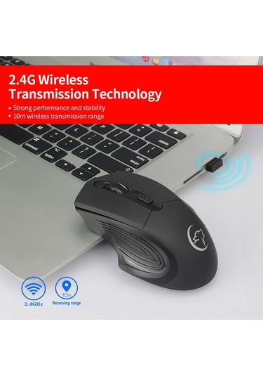 Maiyame Kablosuz 2.4ghz Siyah Abs Mouse, 2400 Dpı, Usb Alıcılı, 10m Menzil, Windows/mac Uyumlu G838
