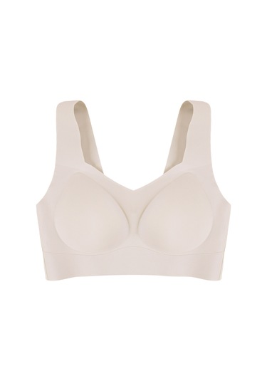 Balensiz Lazer Dikişsiz Çıkarılabilir Pedli Kalın Askılı Görünmez Sütyen Ekru