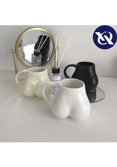 Createtech Bej Ins Fun Yaratıcı Seramik Kahve Kupa Bej