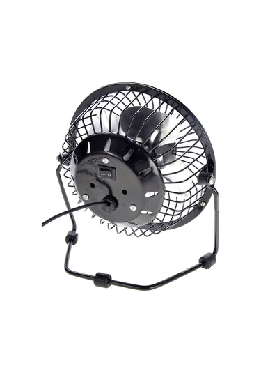 Siyah Usb Mini Kişisel Masa Fan Yuvarlak, Metal, Yukarı Ve Aşağı Döner, 5.7 İnç