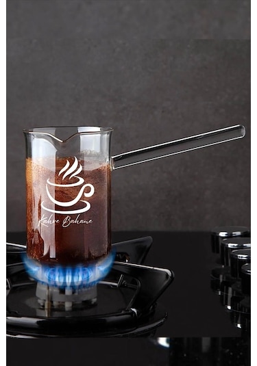 Ateşe Dayanıklı Cezve Borosilikat Cam Cezve 350 ML