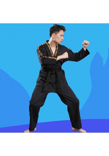 Sones Çocuk Yetişkin Pamuklu Erkek Ve Kadın Tekvando Giyim Eğitim Üniformaları Ejderha Kırmızısı Kırmızı