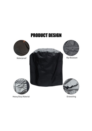 Moveevo Barbekü Izgarası Koruması 210d Oxford Kumaş Siyah Su Geçirmez Kayışlı 58x77cm Xs Siyah