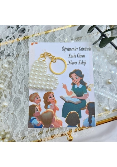 Öğretmenler Günü Hediyesi Kalp Anahtarlık İncili 10 Adet