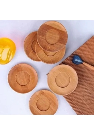Antibakteriyel Bambu Çay Tabağı - 6'lı Set 1