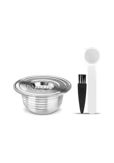 Bloomnest Paslanmaz Çelik Kahve Kapsülleri - Kaşık Fırçalı Doldurulabilir, Makineler İçin Yedek