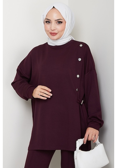 Çıtçıt Detaylı Oysho İkili Takım 1624 - Mürdüm Mürdüm