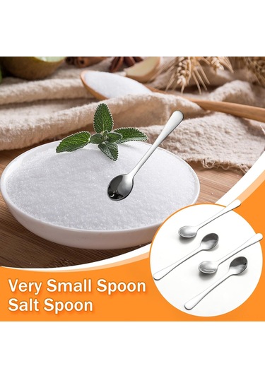 Tenfowee 8'li Çelik Baharat Kaşığı Seti - 2.8 İnç Mini Ölçü Kaşıkları, Tuz Şeker Kavanozları İçin Dayanıklı Ve Temizlenmesi Kolay