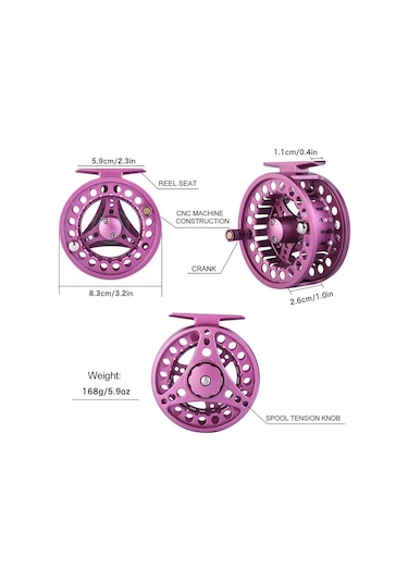 Siyah Sinek Balıkçılık Makaraları 2 + 1bb 5/6wt Alüminyum Cnc Tam Metal Sinek Balıkçılık Reel Açık Sinek Olta Takımı