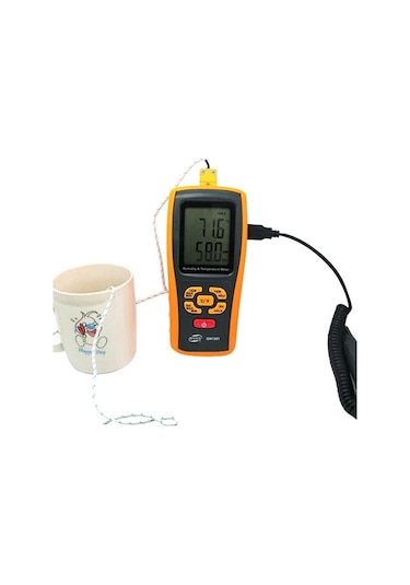 Sones Benetech Gm1361 2.5 İnç Ekranlı Dijital Sıcaklık Ve Nem Ölçer Higrometre / Termometre Sarı