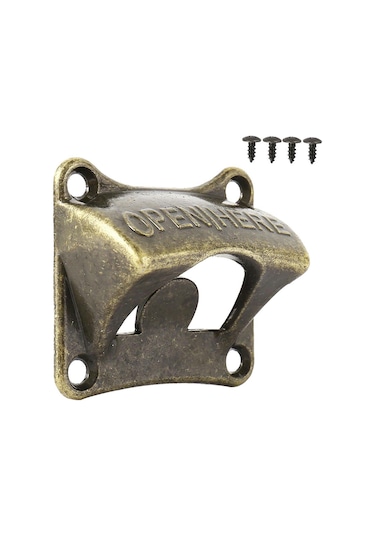 Bronz Vintage Bronz Duvara Monte Şarap Modası Soda Şişesi Bira Açacağı Bar Aksesuarları Bronz