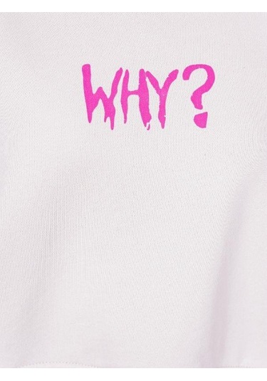 Kız Çocuk Why Yazılı Yanlardan Çıt Çıtlı Bol Paça Eşofman Takım-13538 Fuşya