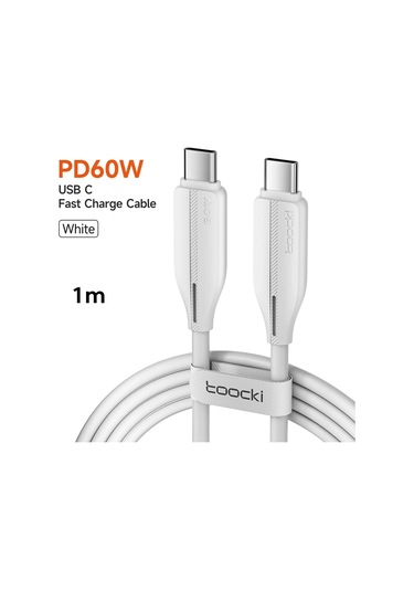 Toocki Toocki Usb C Kablo 100w Pd Hızlı Şarj Kablosu Macbook Samsung Uyumlu Huawei Xiaomi Realme İçinturuncu 1 Metre