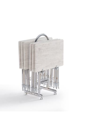 Hanedan Beyaz Desenli 6'lı Çanta Sehpa