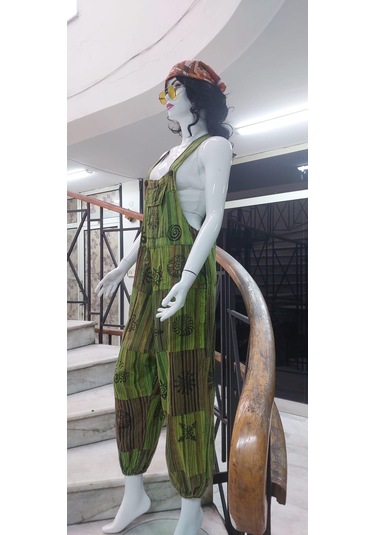 Hint Otantik Yıkamalı Taşlanmış Neon Şalvar Tulum Çok Renkli