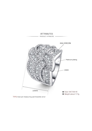 Sones Kadın Moda Lüks Zirkon Taşlı Yüzükler, Yüzük Boyutu: 6 Çok Renkli