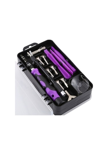 Fastbuy 135 Adet Cep Telefonu Sökme Aracı, Saat Onarımı Alet, Tornavida Seti, Siyah Mor