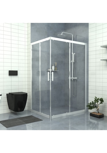 Tekno Duş Silver Rigel 6mm Şeffaf Cam Dikdörtgen Duşakabin Şeffaf