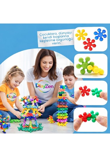 Yaratıcı Yapı Blokları Tak Çıkar Eğitici Oyuncak 5 Renk 120 Parça 3+ Yaş